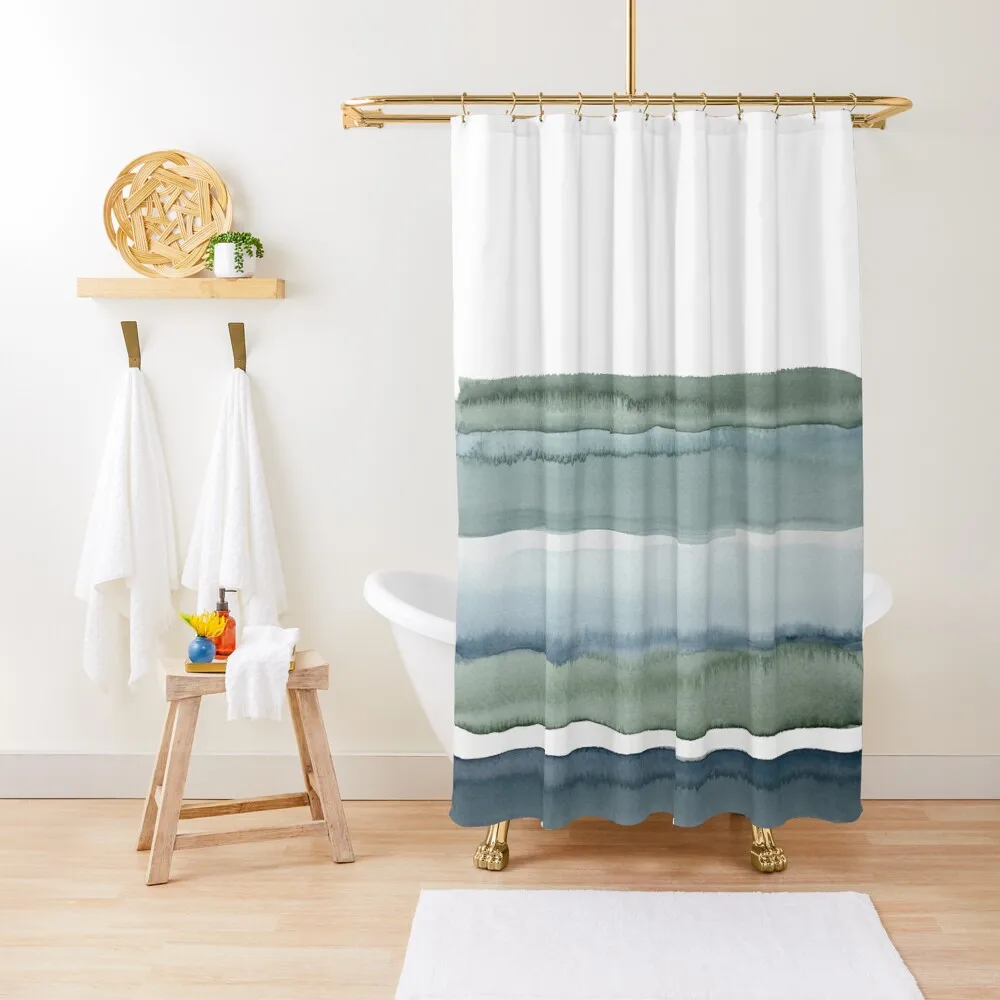 

Green blue lines Shower Curtain Elegant Bathroom Bathroom Box Bathroom Accessory Shower Curtain