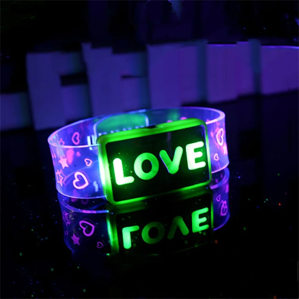 Luminescent Love Bracelet Led Light Up Watch Flash Wristband Glowing Toy Jewelry Birthday Party Valentine'S Day Wedding Bar Gift