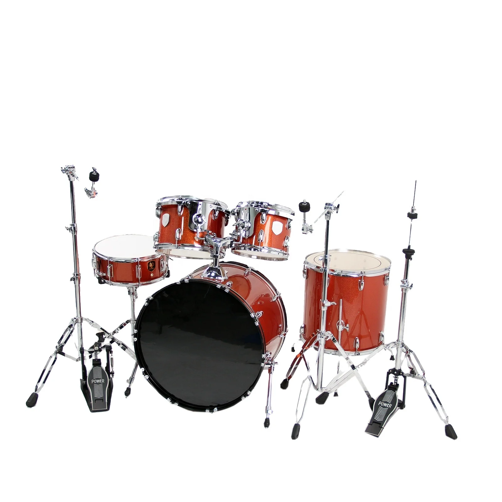 Professional Complete Adult Drum Set Without Cymbals Black Transparent Drumheads Optional
