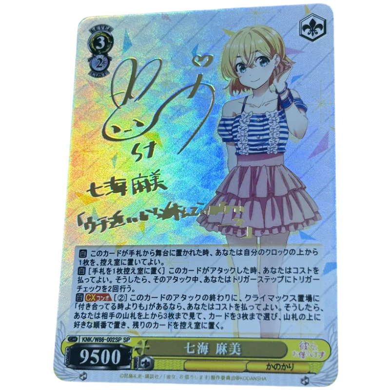 4Pcs/Set ACG Girl WS Cards Ichinose Chizuru Sarashina Ruka Nanami Golden Sign Anime Game Characters Colorful Flash Cards DIY Toy