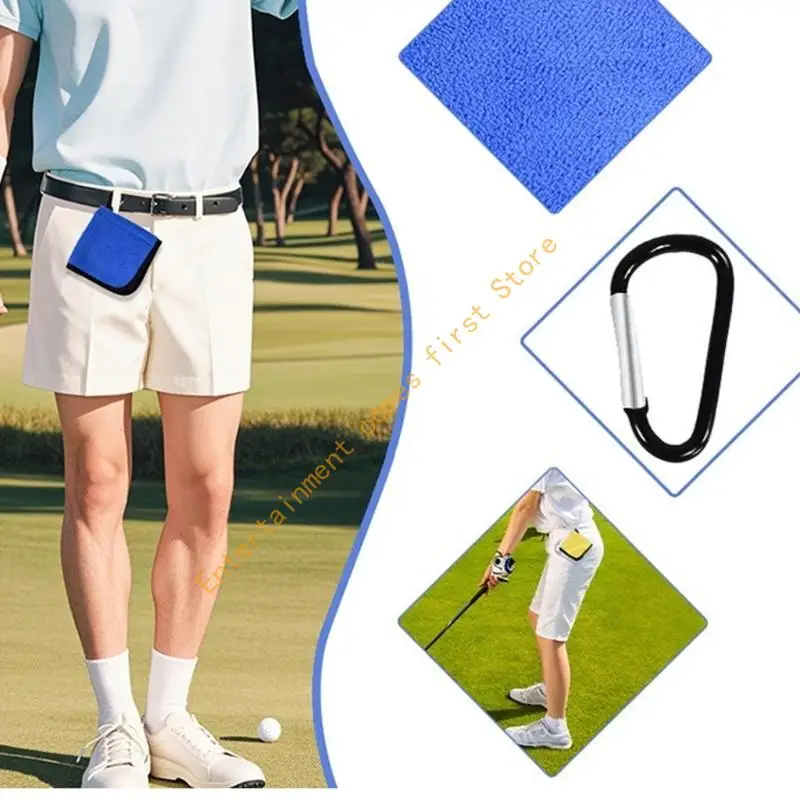 Golf Accessory Towel for Rounds and Practice, Two-Sided Fleece Golf Cleaning Towel with Clip for Daily Ball Care 55KD