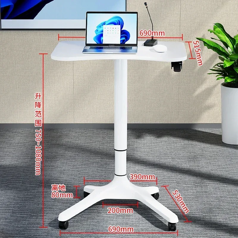 r8.11-Lecture Desk Front Desk Reception Desk Training Meeting Room Small Podium Modern Simple Movable Lifting Table