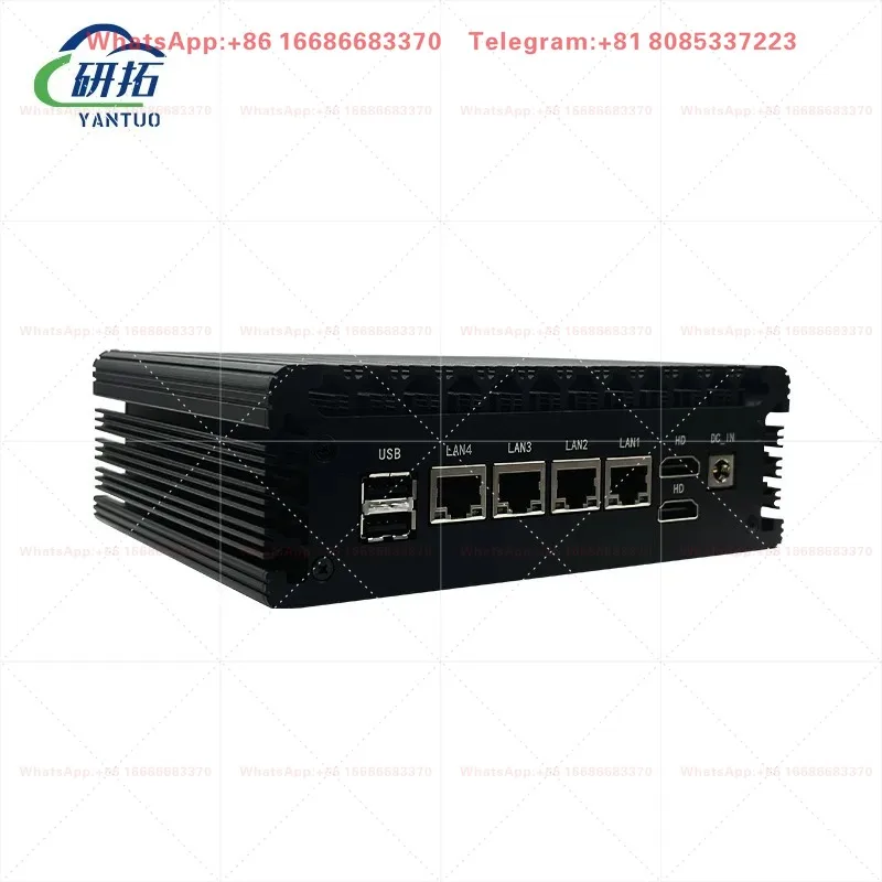 J6412 Mini Industrial Control Computer 2COM Port Industrial Control Integrated Computer 6USB Four Network Port Soft Router