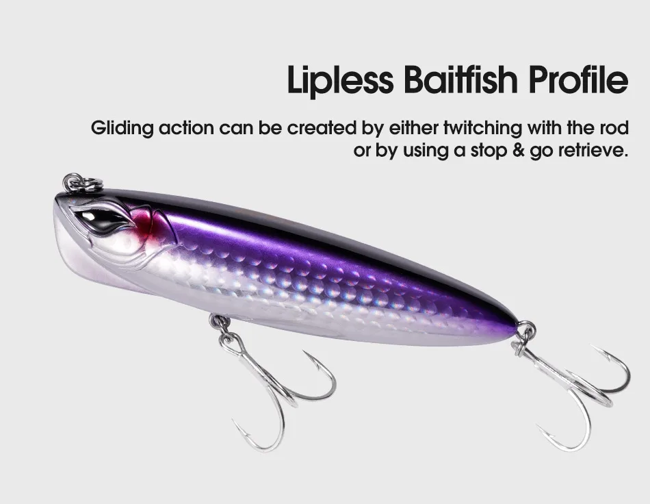 DYY-Hard Stickbait Angelköder, langsam sinkender Bleistift-Wobbler, Hund Walker, künstlicher harter Köder zum Barschangeln, 9 cm, 24,5 g, 14 cm, 71 g – Detail 3