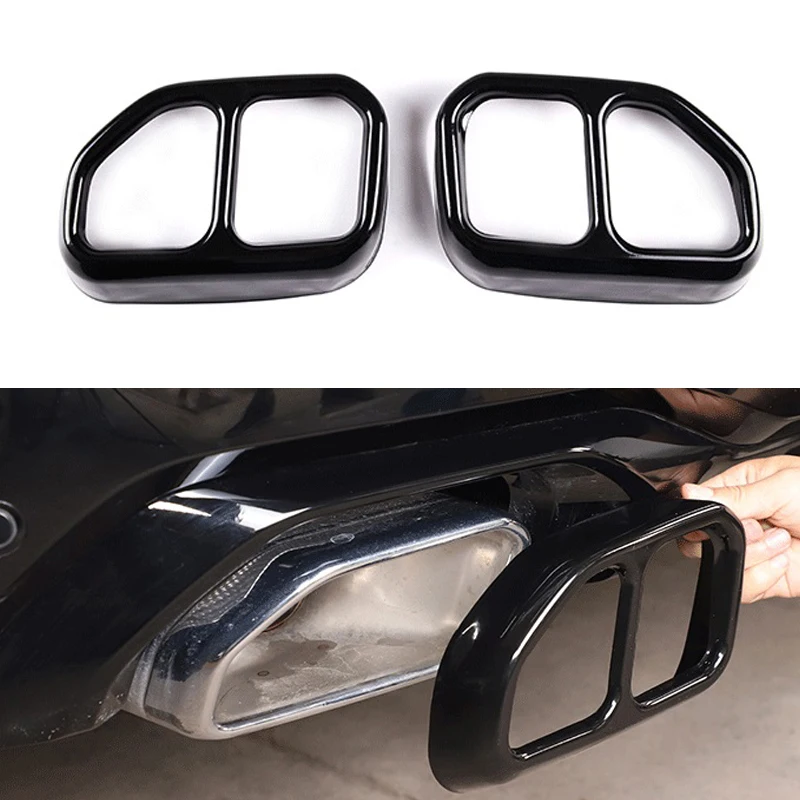 

Car Tail Exhaust Pipe Outlet Muffler Pipe Cover Decorative Tail Throat Frame For BMW X3 G01 X4 G02 2022 Auto ABS Gloss Black