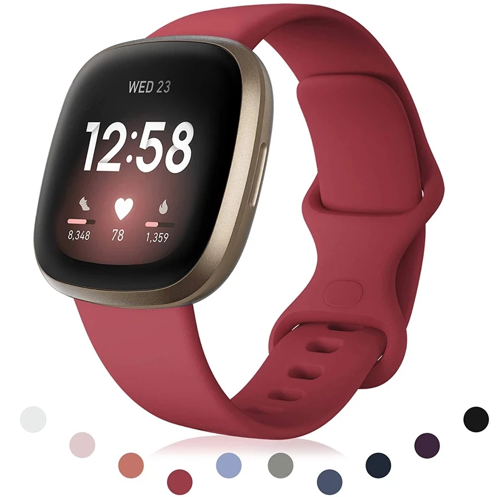 Silicone Sport Band for Fitbit Versa 3/4 Fashion Soft Strap for Fitbit Sense/Sense 2 Wristband Replacement Smartwatch Bracelet