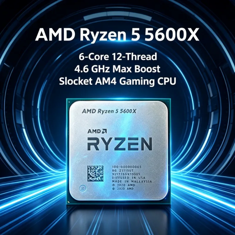 AMD Ryzen R5 5600X Zen3 Desktop Processor 6 Cores 12 Threads 4.6GHz 65W Socket AM4 Gaming CPU view 3