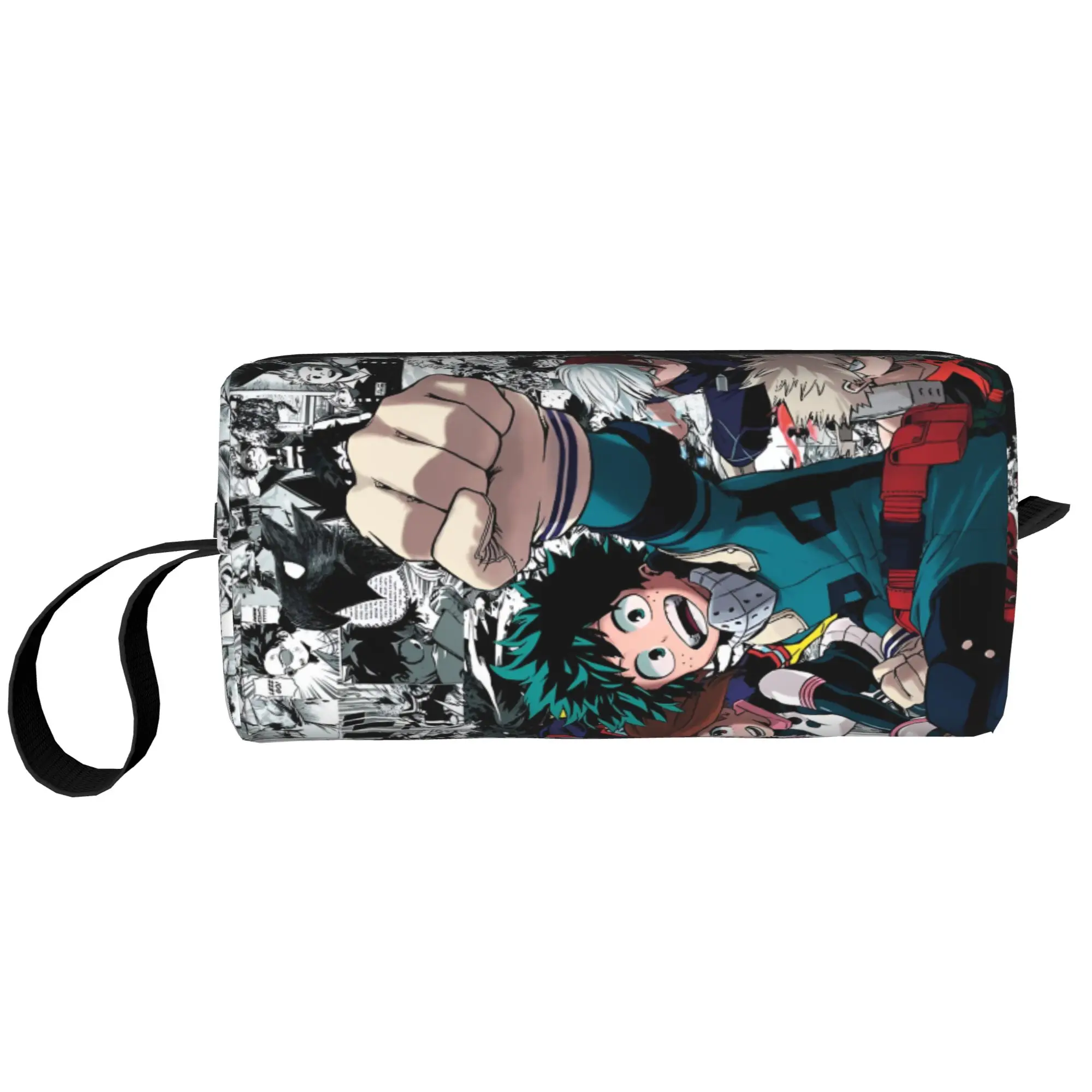 

My H-Heros Academias Makeup Bag Travel Cosmetic Organizer Kawaii Classic Dekus Anime Movie Retro Cartoon Storage Toiletry Bags
