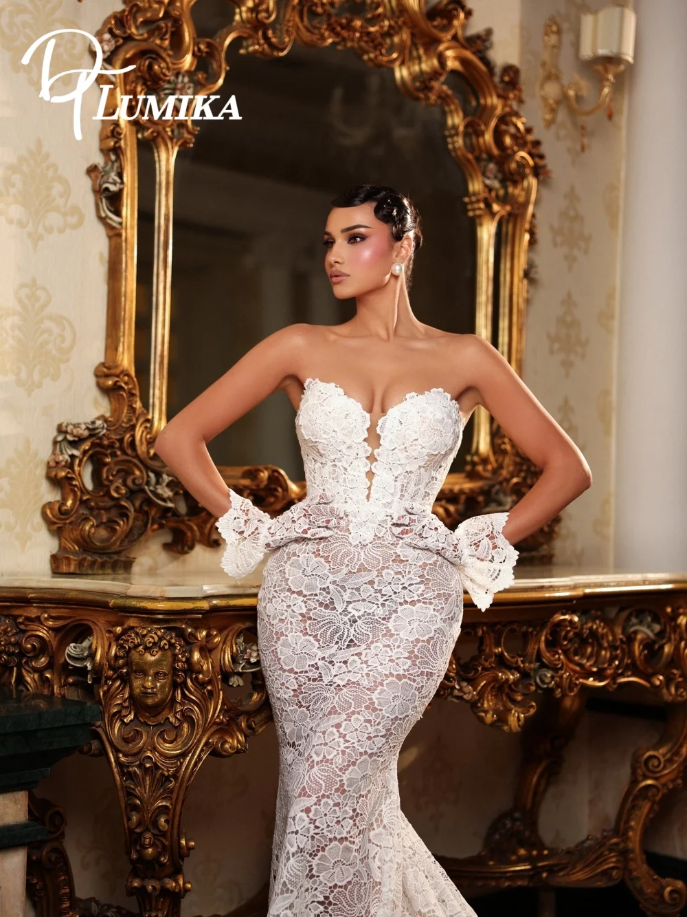 

Elegant Sweetheart Wedding Dress 2026 Classic Lace Sleeveless Bridal Gown Glamorous Mermaid Floor-Length Dress Customized