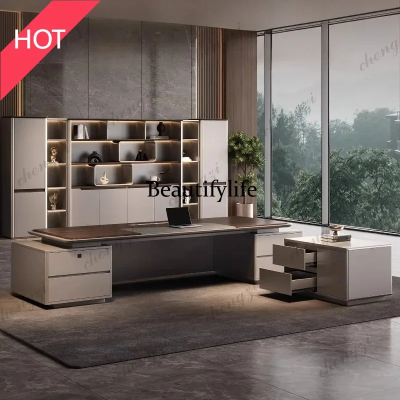 A49 Multi-functional design Boss CEO Desk High end modern luxury Computer desk office table escritorios de computadora furnitur