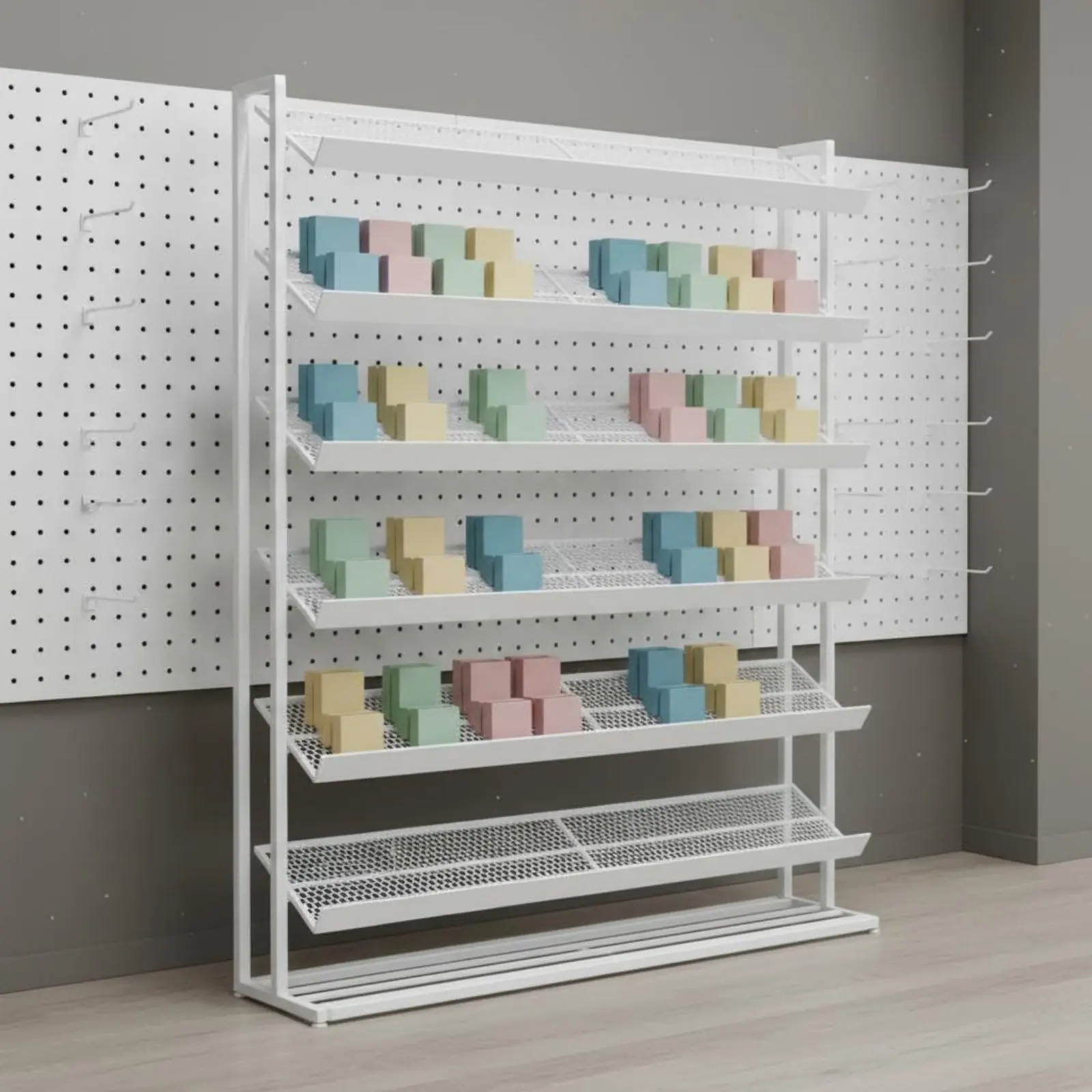 Bead Storage Rack Space Saving Grid Display Stand Toy Sorting Shelf Rust Resistant Craft Organizer Shelf Heavy Duty for Playroom view 2
