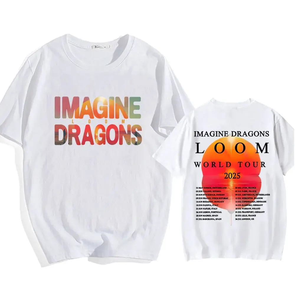 2025 Imagine Dragons Loom Tour T-shirt Short Sleeve Cotton Men/Women Tshirts High Quality Soft Unisex Streetwear Hip Hop Fashion