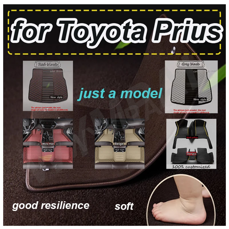 

РОСКОШНЫЕ автомобильные коврики для Toyota Prius 2012 2013 2014 2015 2016 2017, пользовательские автомобильные подушечки для ног, автомобильный ковер, чехол для салона