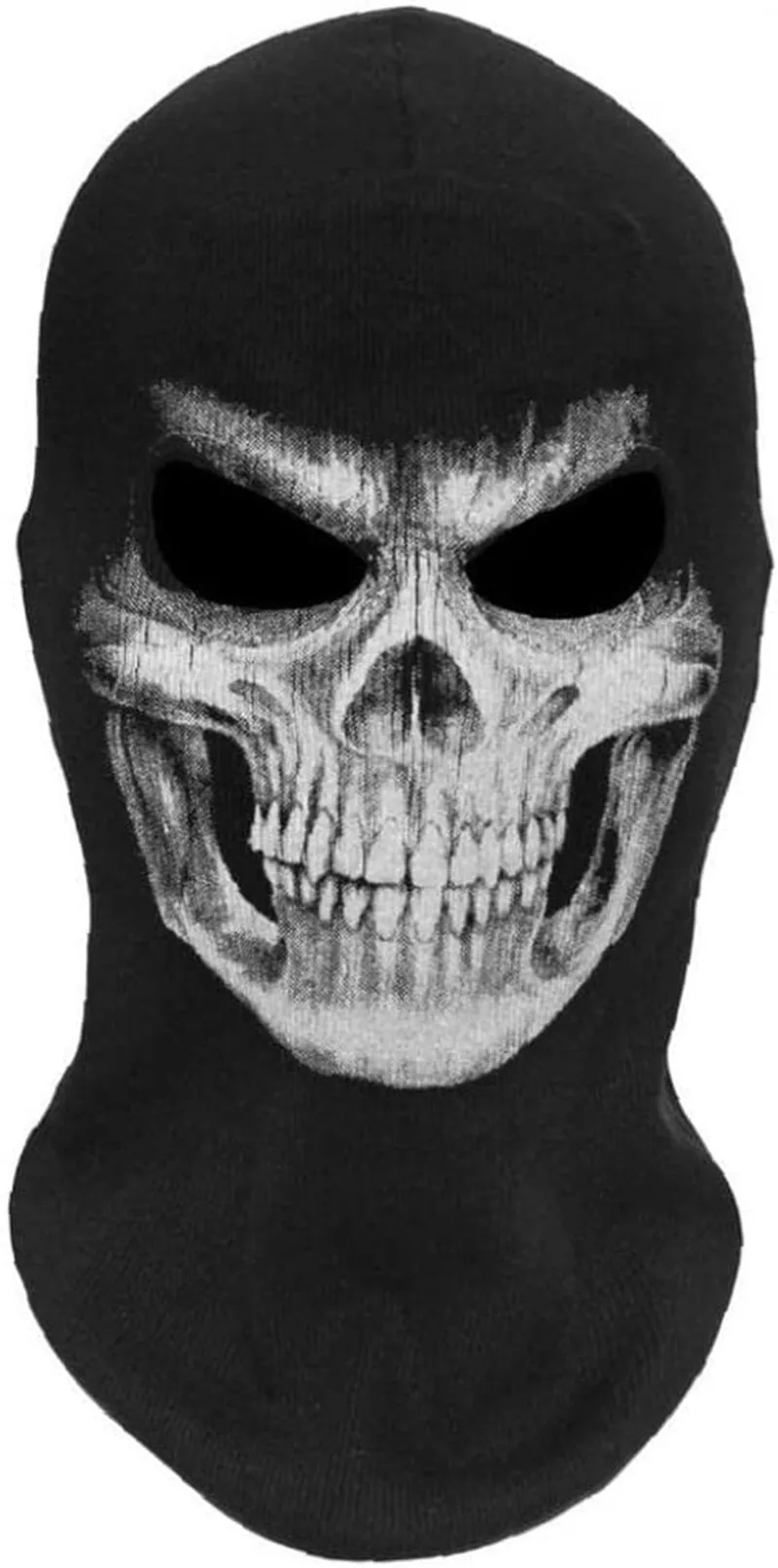 Ghost Skull Skeleton Balaclava, Halloween Cosplay Headgear, War Game, CS Paintball, Party Mask