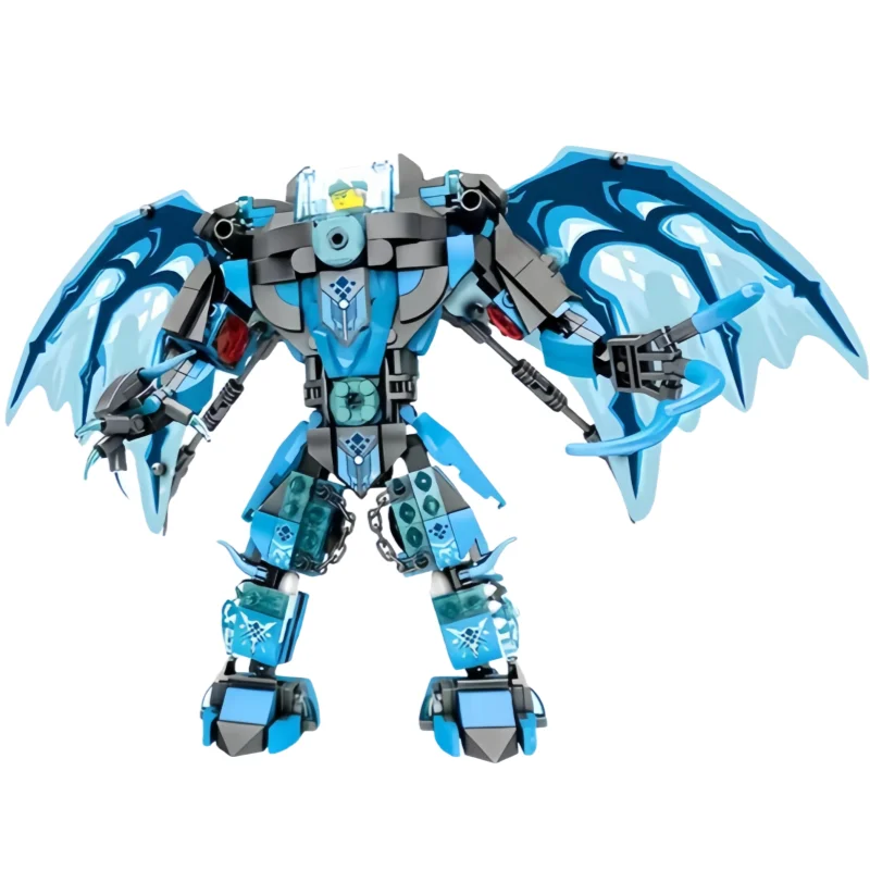 In Stock MOC Frost Dragon Mecha Building Blocks Transformable Children's Educational Assembly Hobby Collection Birthday Gift Toy