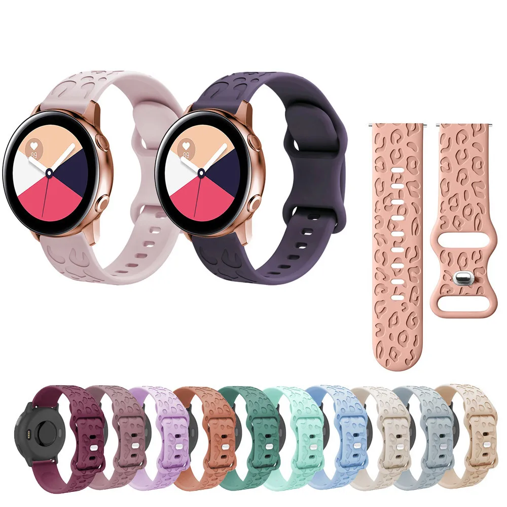 

20mm 22mm Silicone Strap For Samsung Galaxy Watch Active 2 40mm 44mm Watch3 41mm 45mm 42mm 46mm Frontier Gear S3 Engraved Band