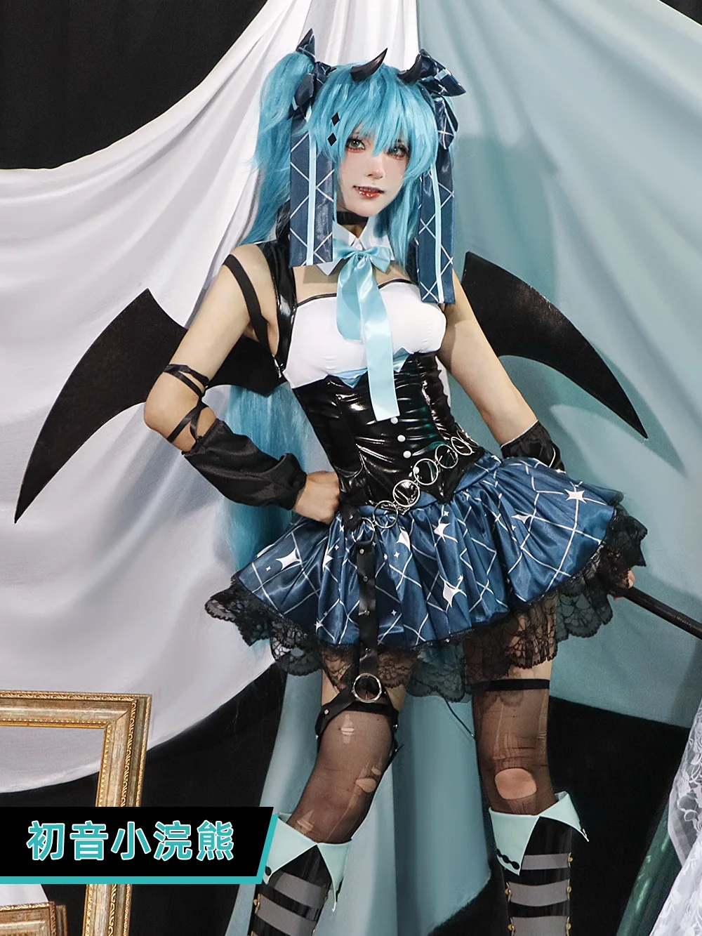 Anime Demon Miku Cosplay Costumes Women Sexy Dress Wings Suit Miku Cute Devil Uniform With Tail Halloween Carnival Party Clothes