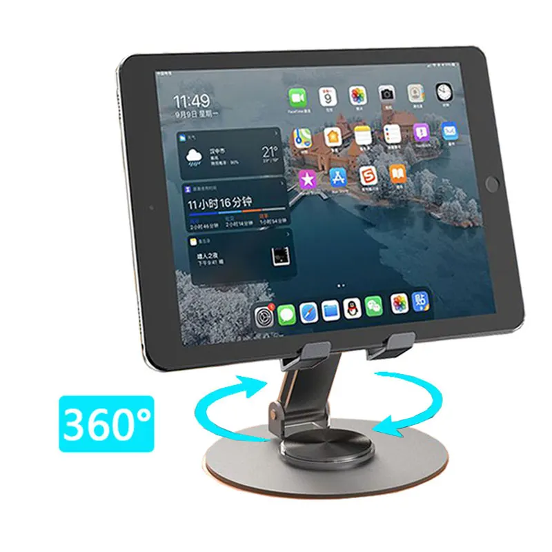 All Metal Aluminum 360 Rotation Tablet Holder For iPad Holder Tablet Stand Mount Adjustable Flexible Mobile Phone Stand