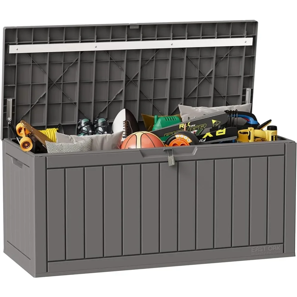 

Pool Supplies Organizers Storage Box Gardening Tools Toys Organization 90 Gallon Deck Box Patio Cushions Grey Freight Free Shelf