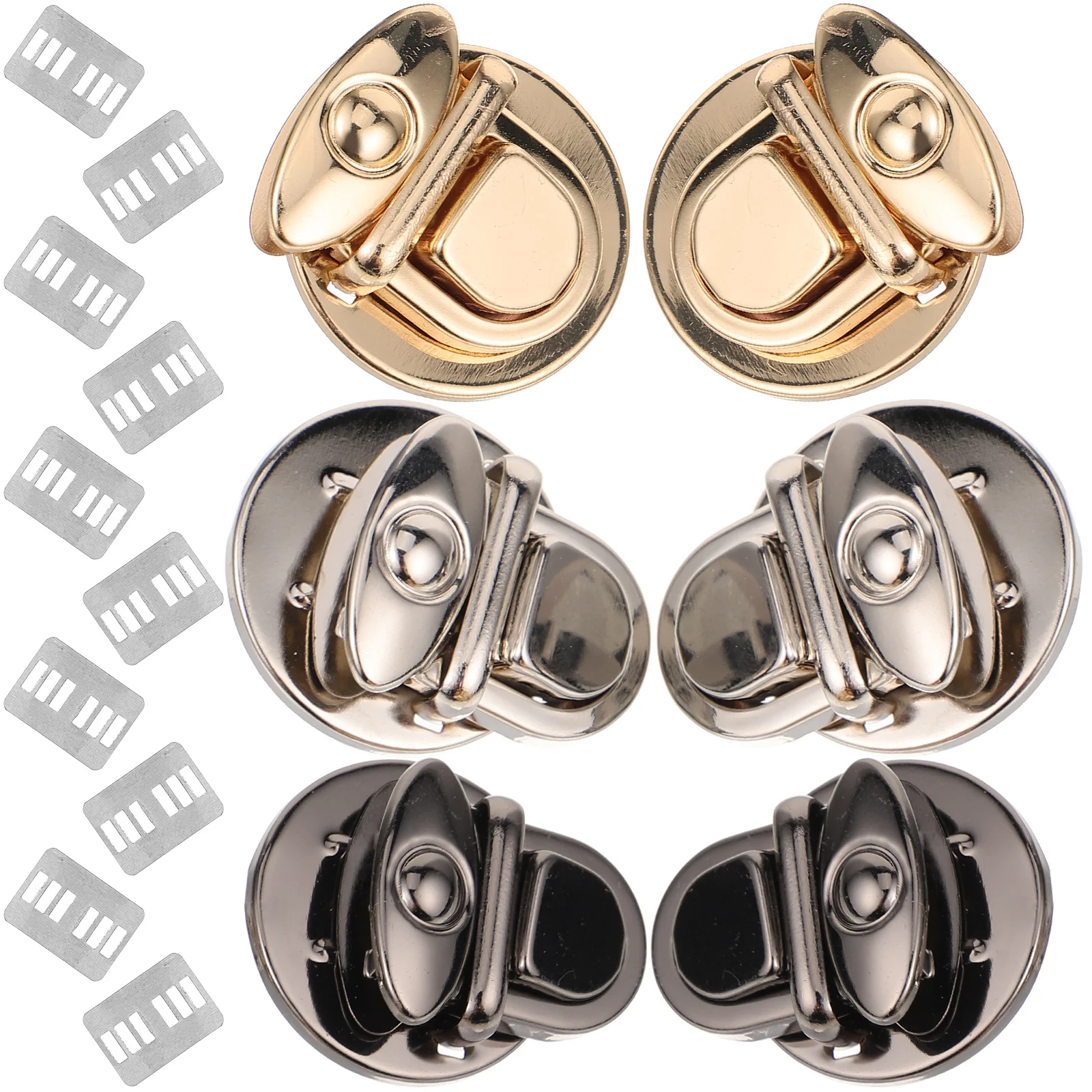 6 Pcs Iron Mortise Lock Purse Buckles DIY Bag Locks Hardware Tote Press Handbag Making