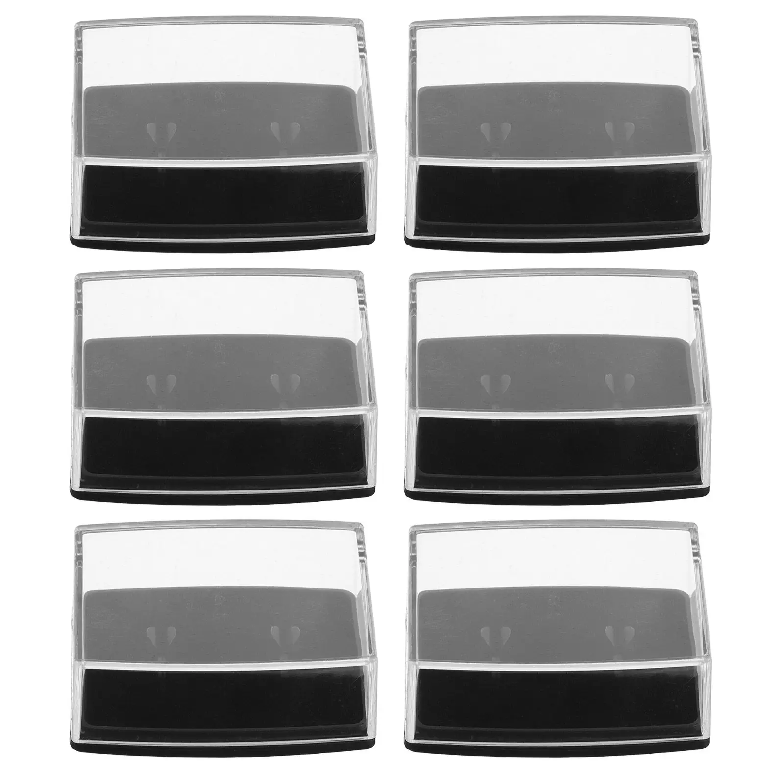 6Pcs Men's Clear Jewelry Box Cufflink Display Case Portable Organizer Multi-Functional Ring Holder Small Jewelry Storage Box