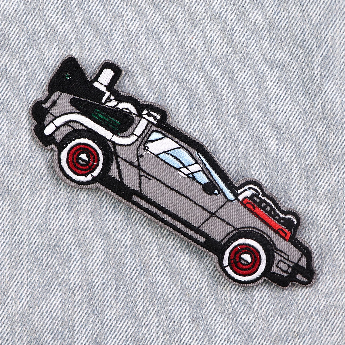 Back to Future Patches On Clothes Cartoon Car Embroidered Patches Creative Movie Badges Iron On Patch DIY Clothing Accessories