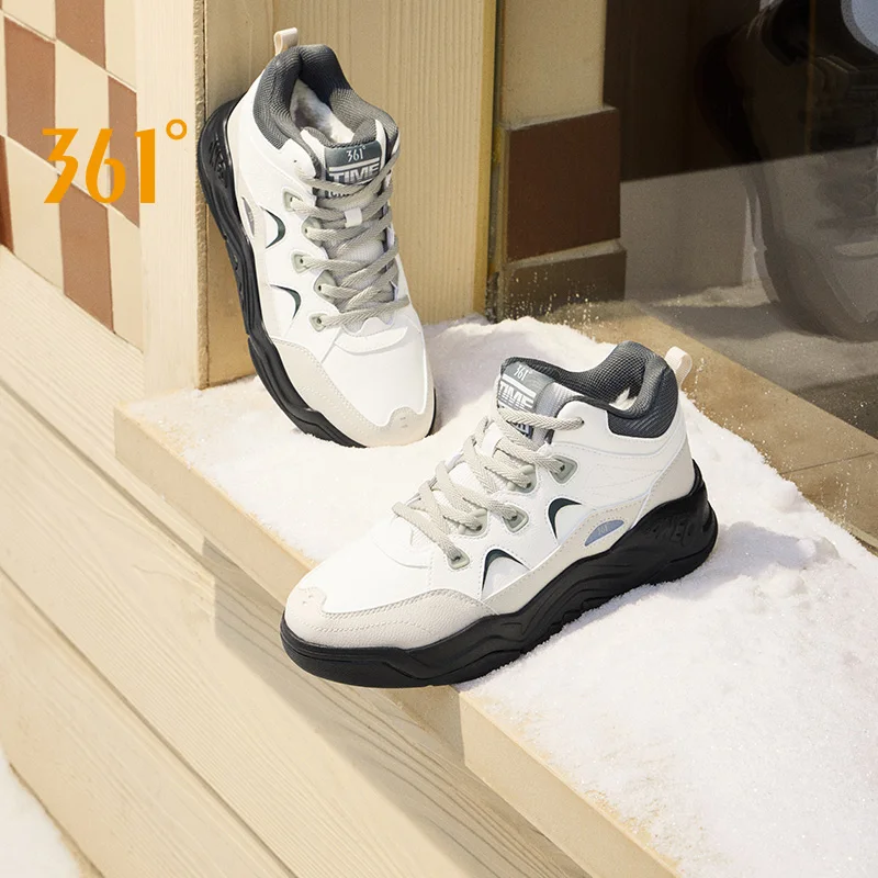 

361 Degrees Women's Plush Sport Shoes Retro Warm Soft Comfortable Classic High-top Winter Versatile Female Sneakers 682446622A