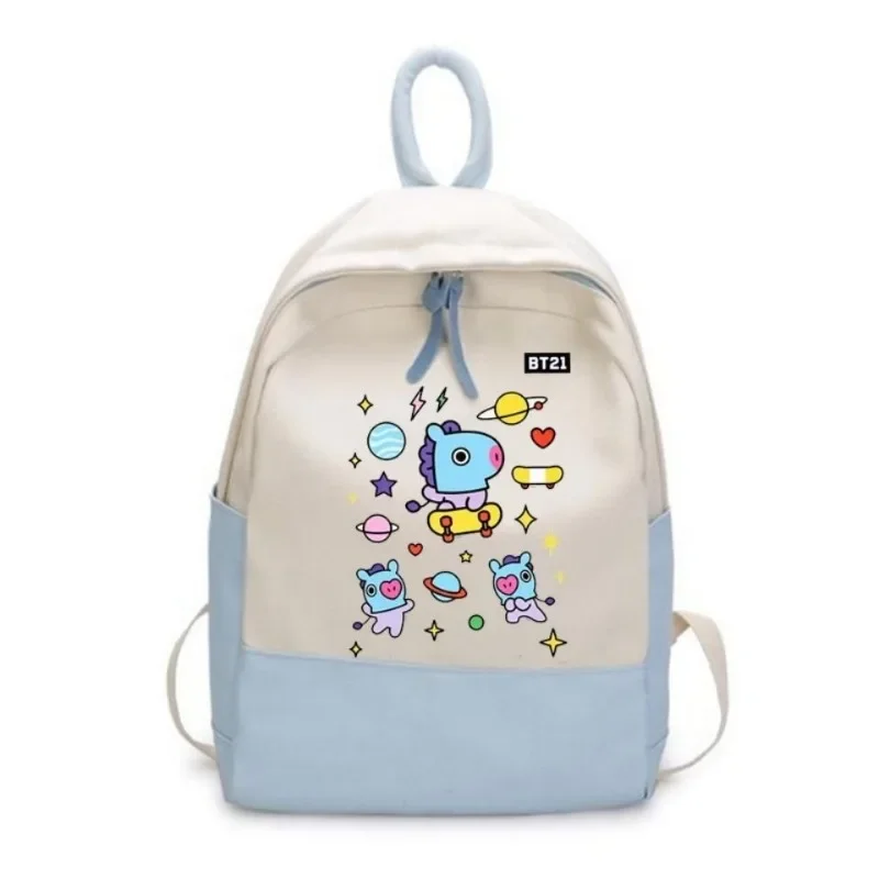 2024 BT21 Peripheral Tata Cooky Chimmy Cute Cartoon Support Male Female Students School Bag Anime Kawaii Shooky Backpack Gift