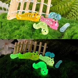 10PC/Set Luminous Caterpillar Moss Micro Landscape Decoration Glowing in Dark Caterpillar Figurines Fairy Garden Potted Ornament