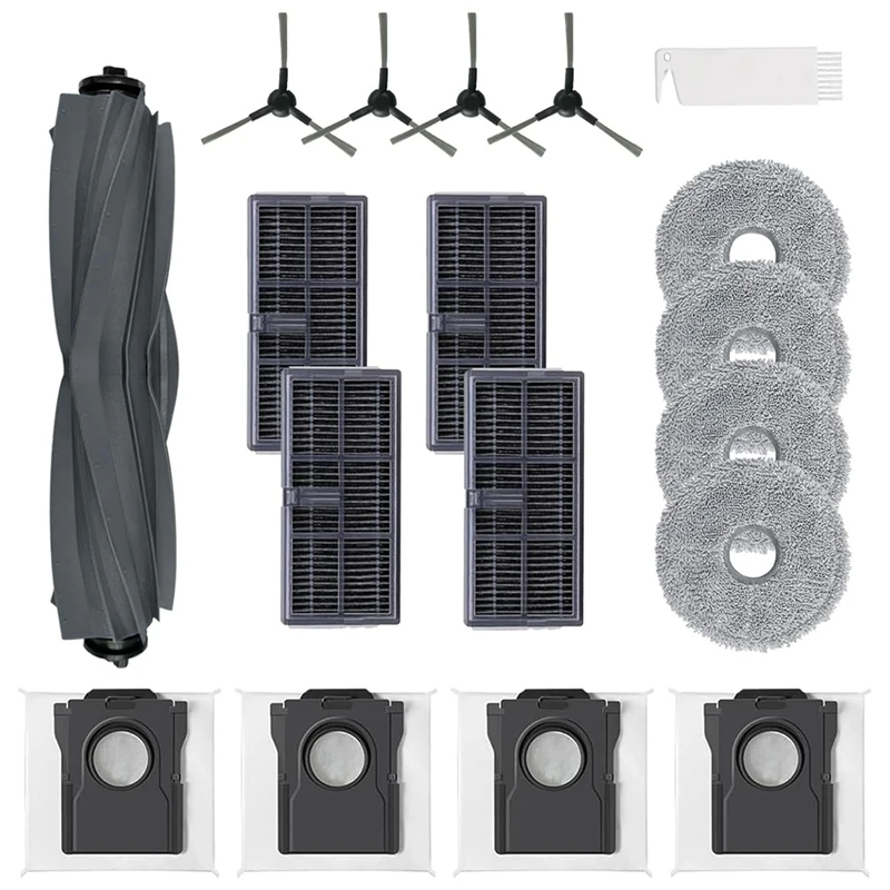 

A63K-For Dreame X30 Ultra,L10s Pro Ultra Vacuum Cleaner Main Side Brush Hepa Filter Mop Cloth Dust Bag Accessories Kit