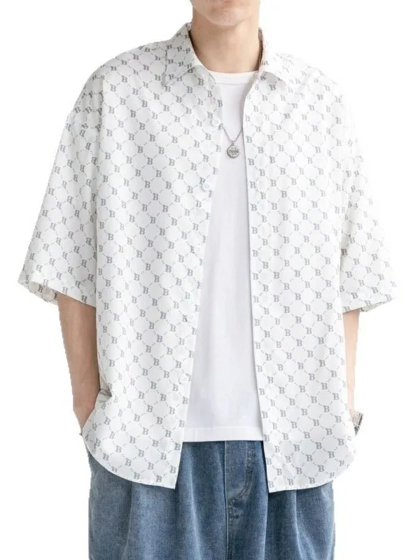 Loose Printed ort Sve irt Jaet Men's Casual Faion Polyester Fiber Polyester Fabric Printed Design Four Seasons Uni...