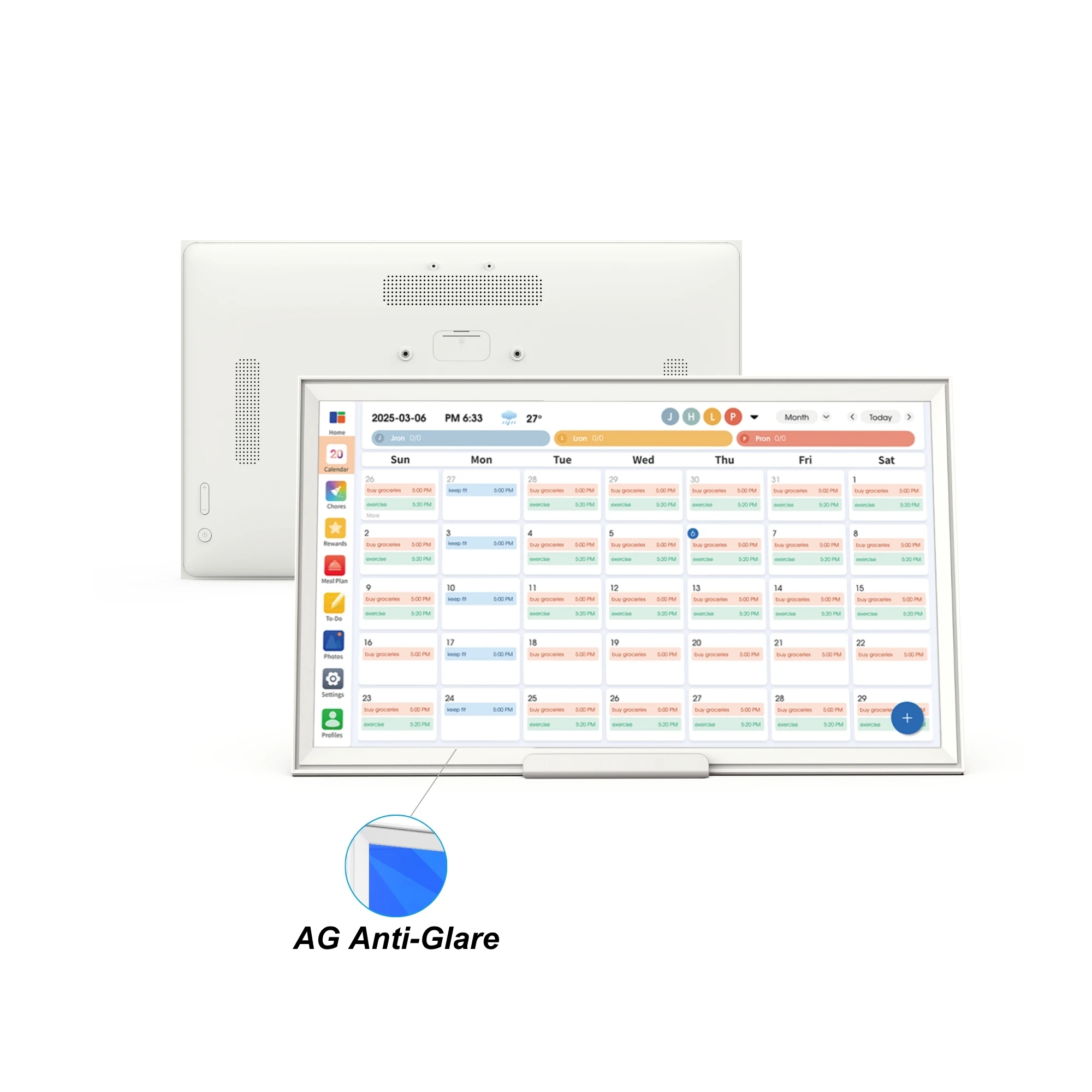 

32-Inch Smart Electronics Android 14 AG Anti-Glare Digital Calendar Display Touch Screen 14 Event Management Clock Use