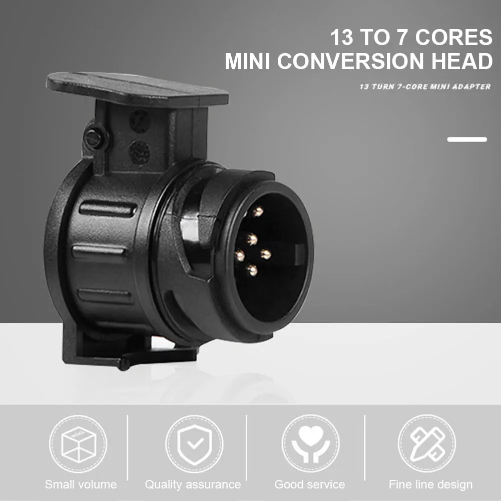 13 To 7 Pin Towing Plugs Socket Durable Trailer Connector Waterproof Small RV Converter for Towing Truck for Touring Car Trailer