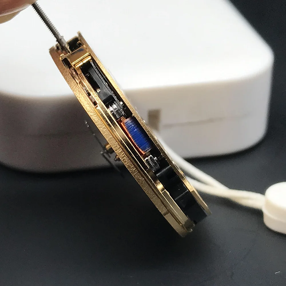 SW Ronda 5010B 10 Jewels Quartz Watch Golden Movement Date-just Stem White Single Date Clock Parts Replacement