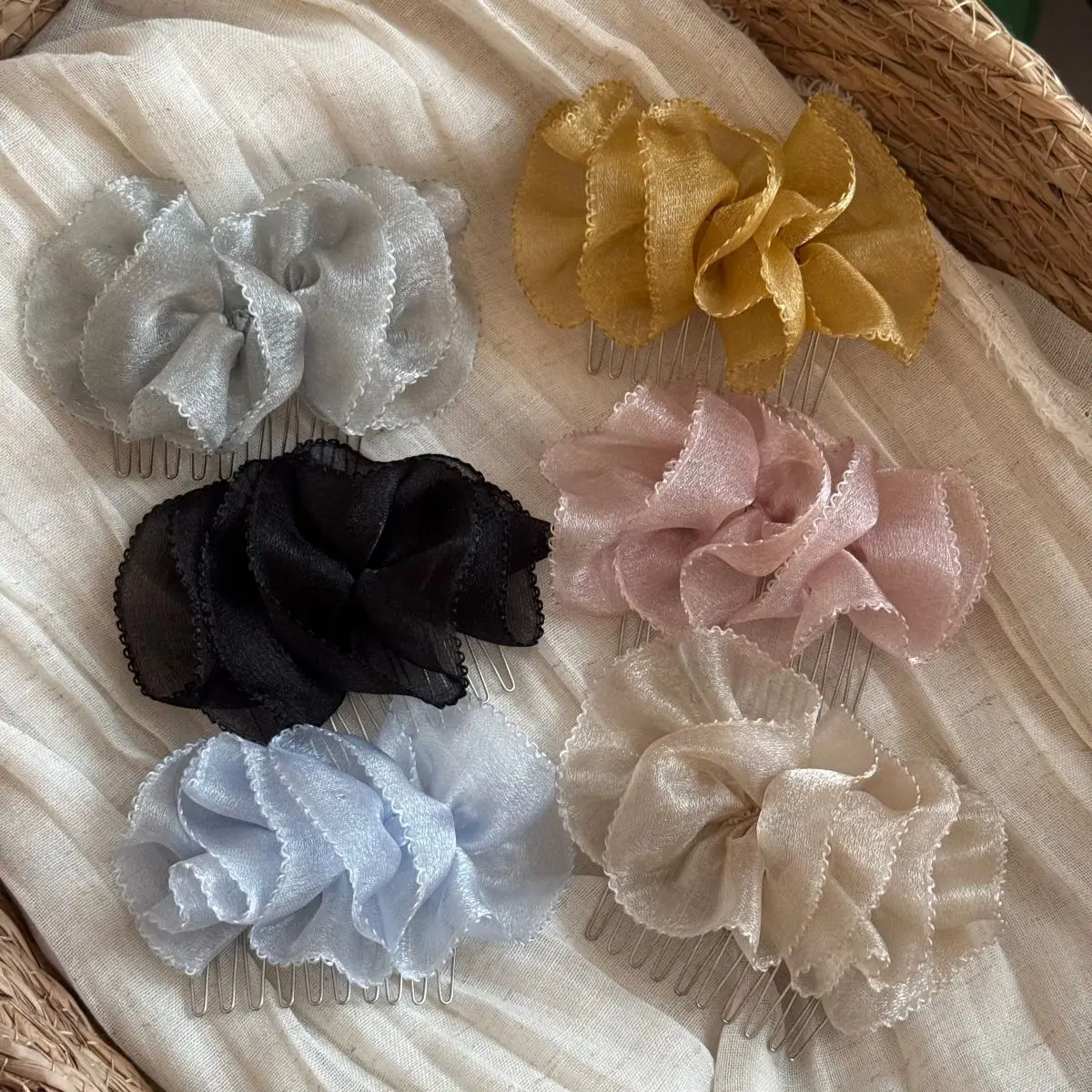

Organza Hair Comb Half Updo Ballet Style Lace Side HairClip Women Hair Accessories Lace Side Clip Women HairOrnament