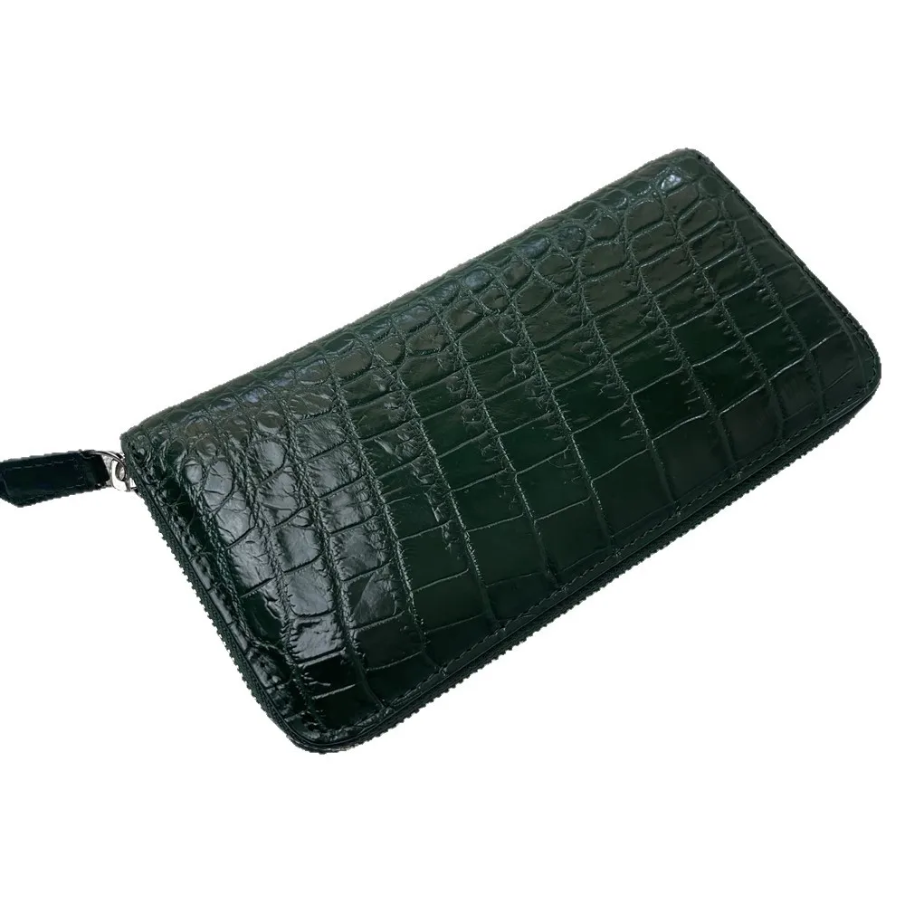 New Fashion Crocodile Genuine Leather Women Men Long Wallets Female Unisex Luxury Brand Design Clutch Girl Boy Gift Cash Purse