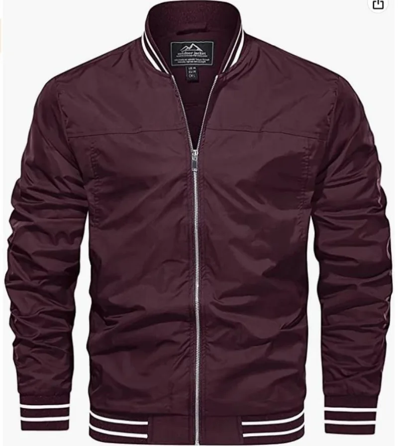 

New Men's Jackets for Spring and Autumn, Lightweight Windbreaker, Pilot Jacket, Windproof Casual Jacket, European Size