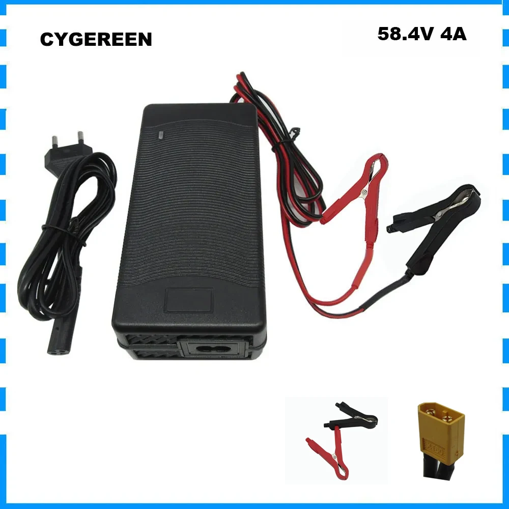 

48V 4A Lifepo4 Ebike Battery Fast Charger 58.4V 4A For 16S 50AH Iron Phosphate LFP Solar System Ebicycle Bateria Charger XT60