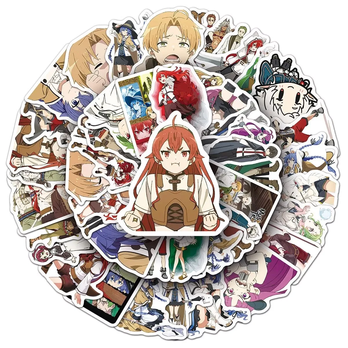 50Pcs Mushoku Tensei Jobless Reincarnation Anime Stickers Rudeus Roxy Eris Sylphiette Waterproof Sticker Decor Decals Props