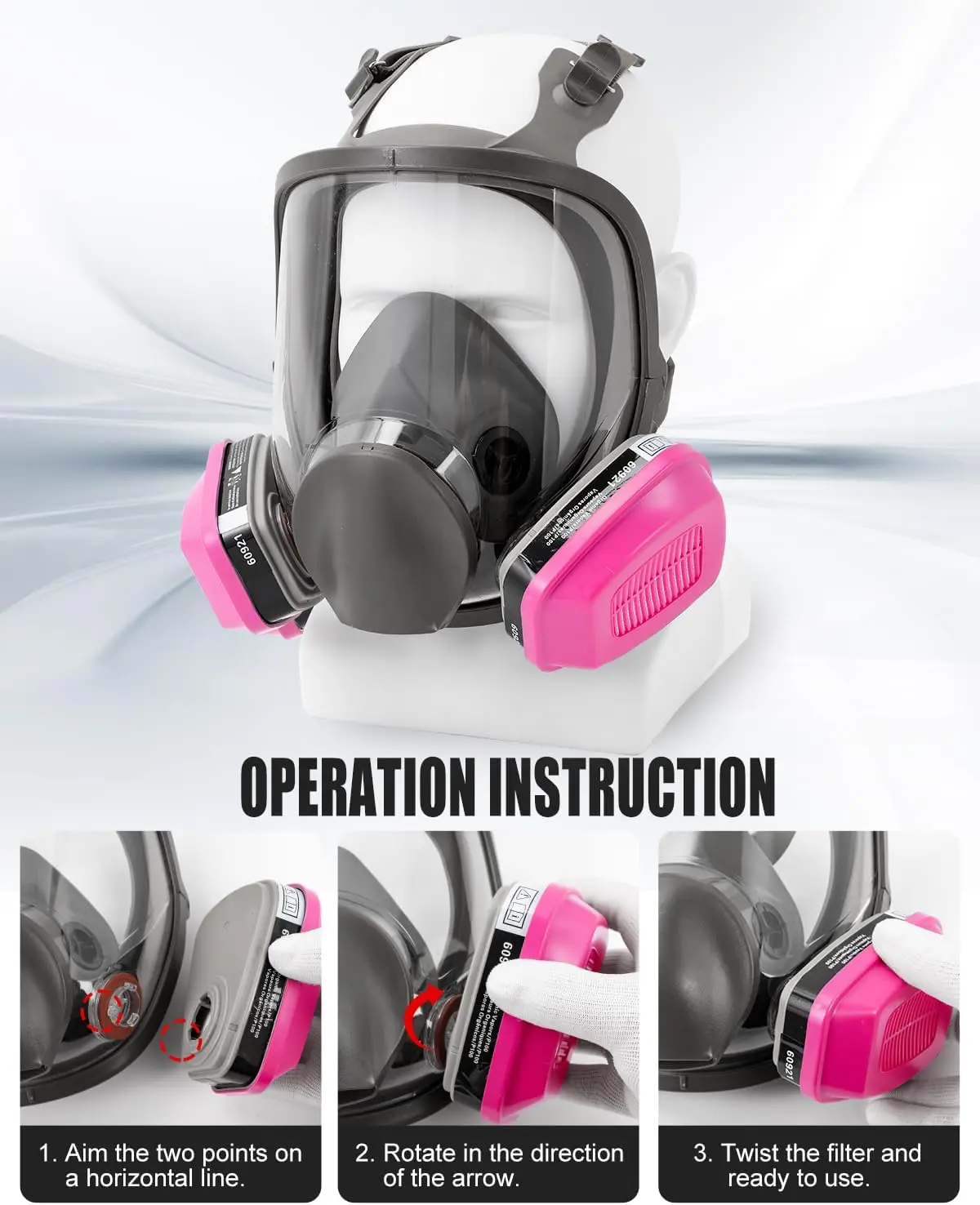Full face respirator 6800 gas mask reusable face mask with filter 60921 dust mask anti fog organic vapor smoke spray paint