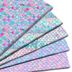 Geometry Mermaid Fish Scale Printed Polyester Pure Cotton Material Patchwork Tissue Sewing Quilting Fabrics Needlework DIY Cloth