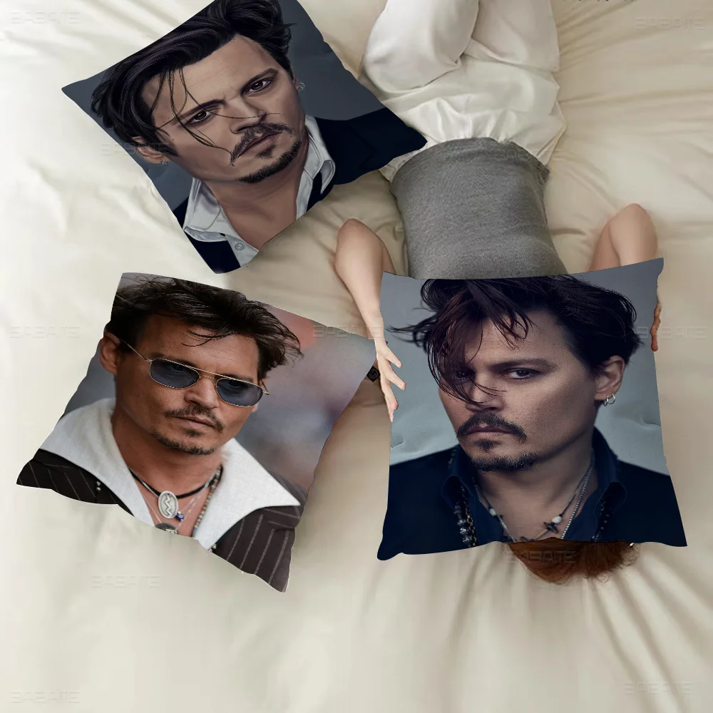 Jack Sparrow Actor Johnny Depp Pillow Gift Home Office Decoration Pillow Bedroom Sofa Car Cushion CoverPillow Case