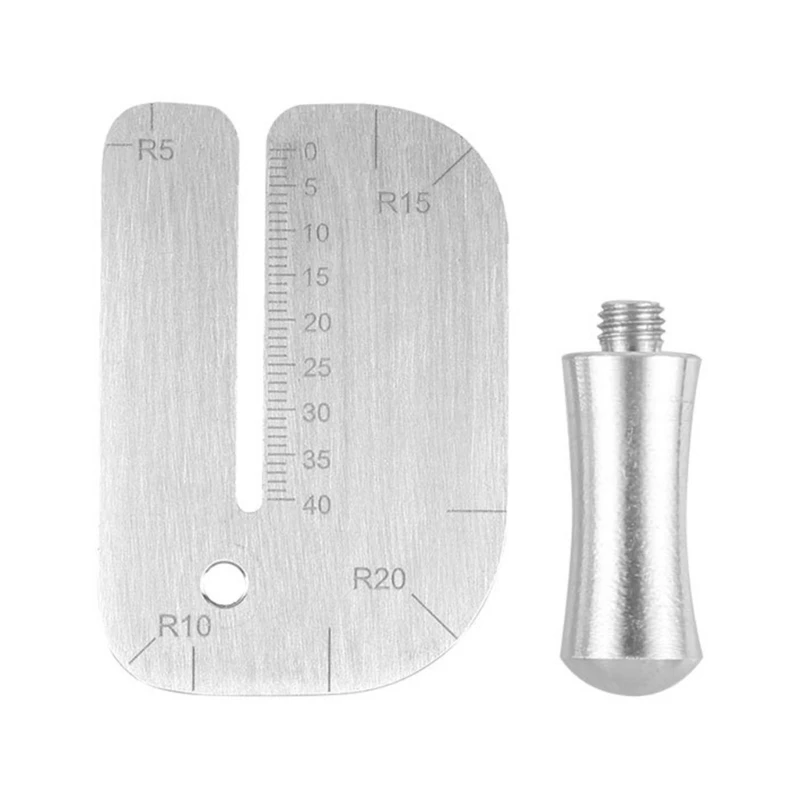 Stainless Rounded Cutting Distance Ruler Hitting Auxiliary Manual Leather Tools