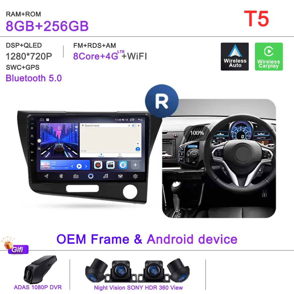 Android 16 2K Incell Scherm Multimedia Voor Honda CR-Z 1 CRZ LHD RHD 2010-2016 Stereo Head Unit GPS navigatie Hoge prestaties