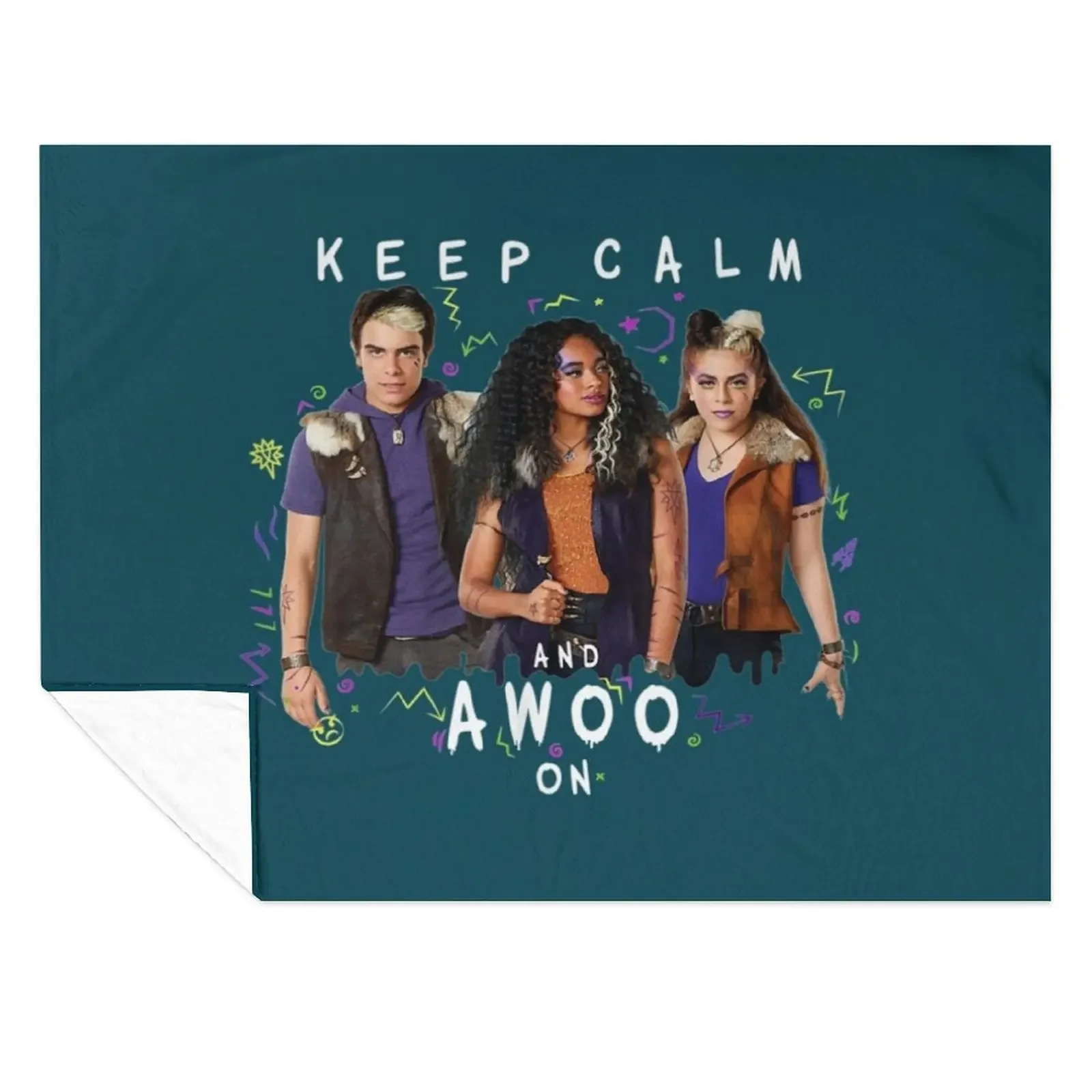 

Zombies 2 Keep Calm and Awoo On Throw Blanket Soft Beds Quilt Warm Tourist Blankets