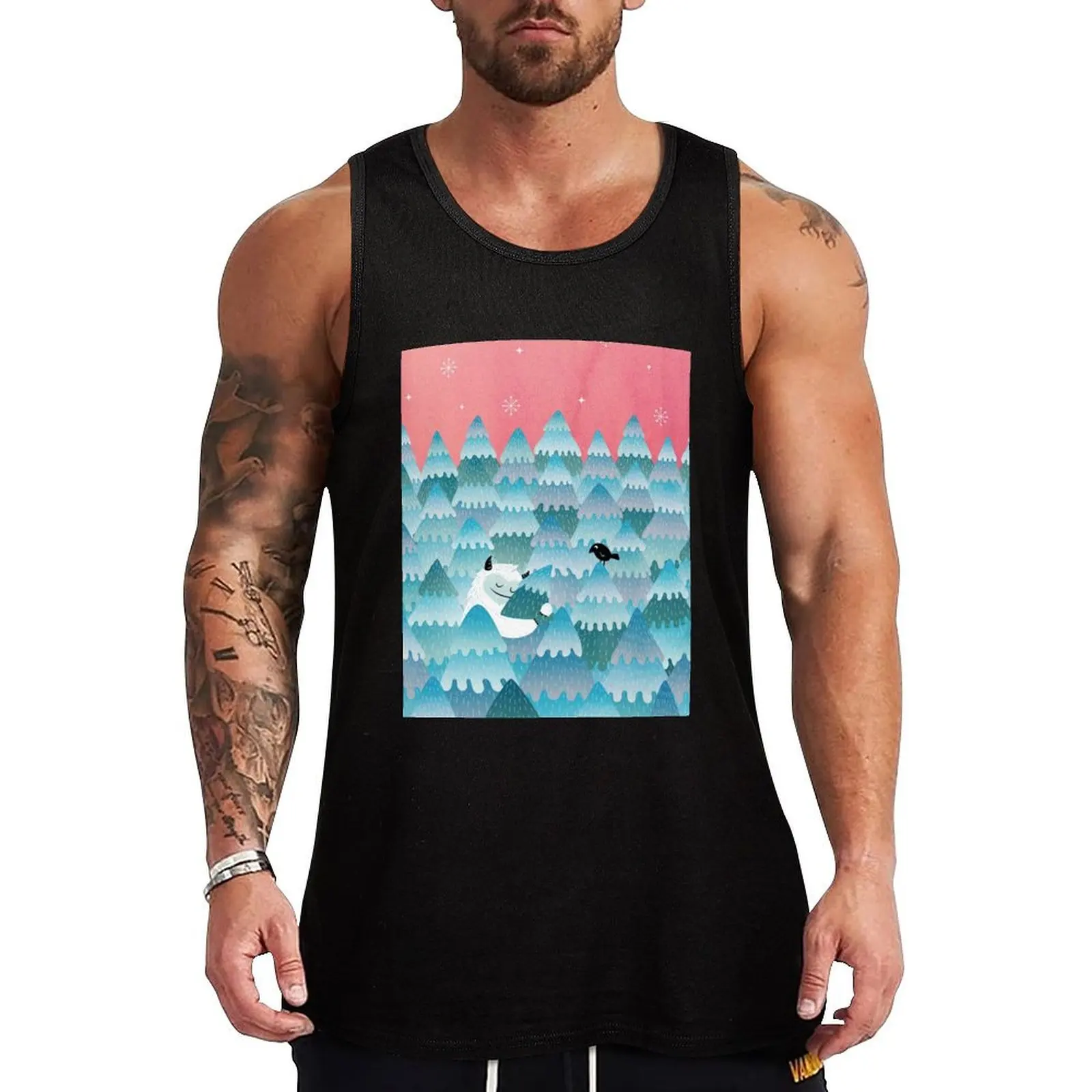 

Tree Hugger Tank Top Nature Print Tank Top Landscape Graphic Sleeveless