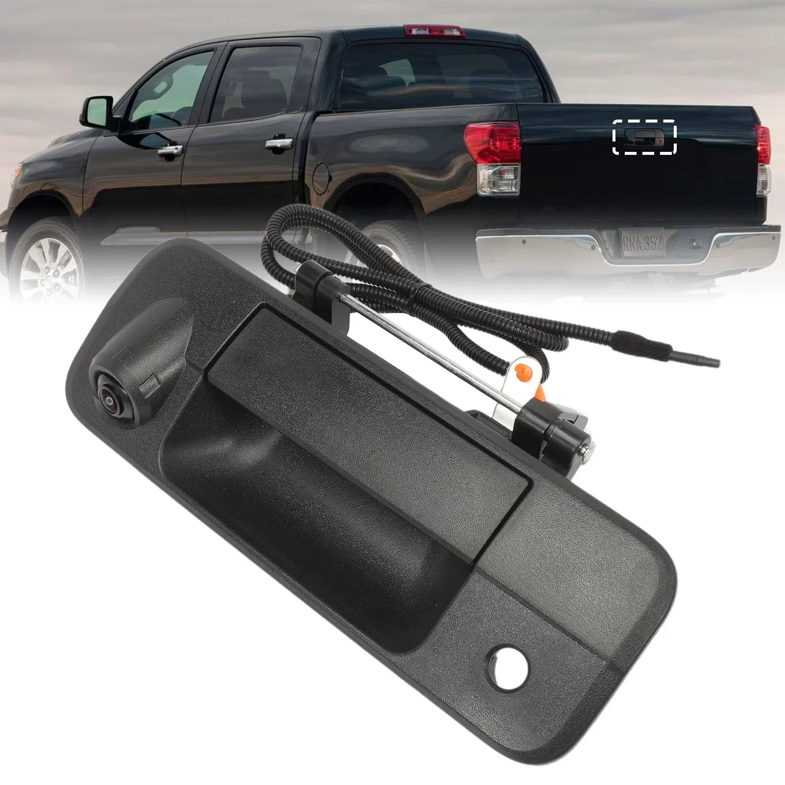 Backup Camera Tailgate Handle with Key Lock Cylinder Textured Black For 2007-2013 Toyota Tundra 69090-0C051 690900C051