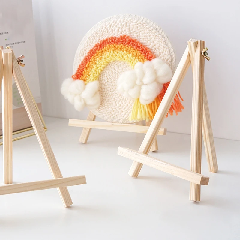 Mini Tripod Embroidery Accessories Easels Display Stand Painting Punch Needle Cross Stitch Holder Wood Stand for Crafts Supplies