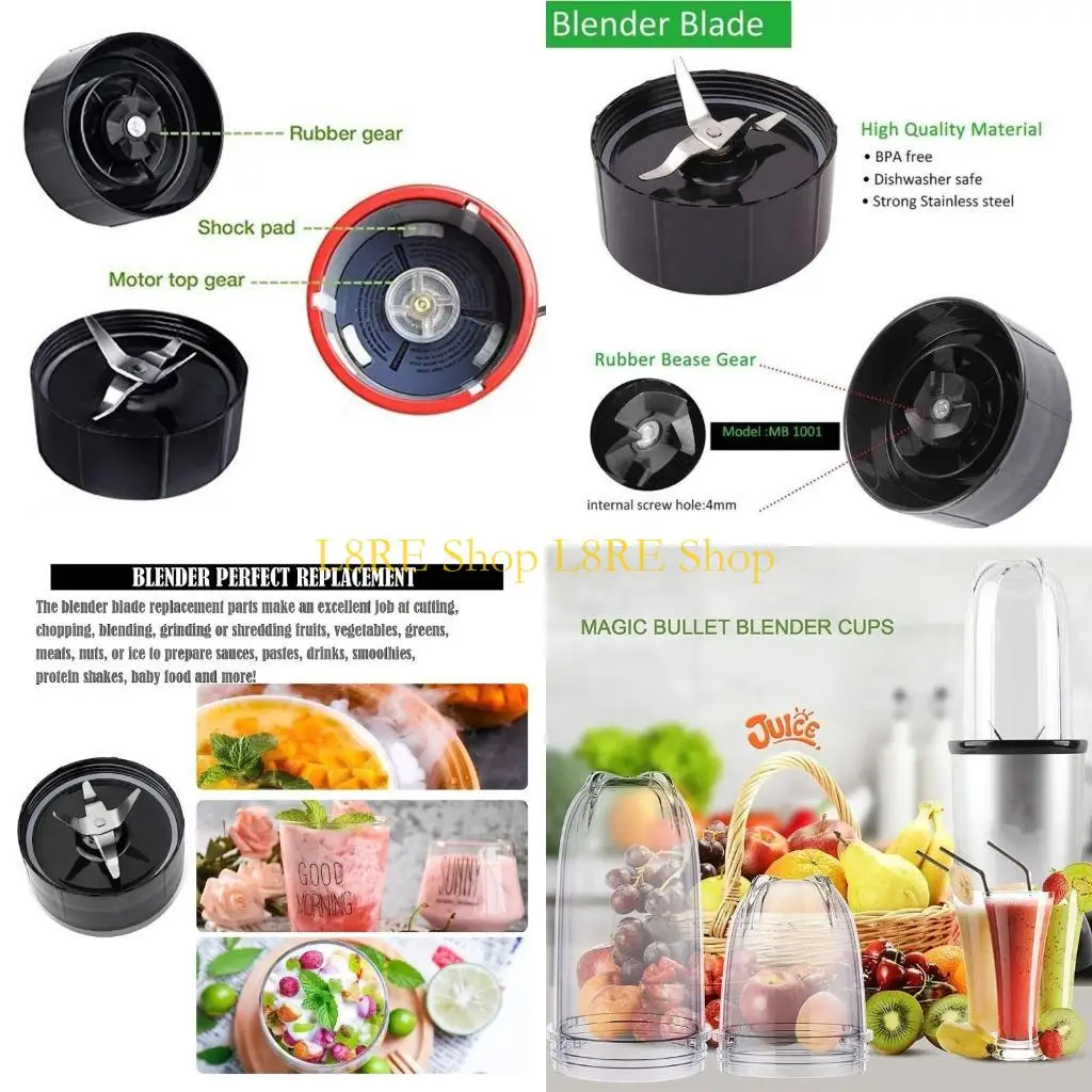 

L8RE 16Oz Plastic Cups Replacement Parts Mixer Blade Juicer Cups for Magic 250W MB1001 Series Juicer