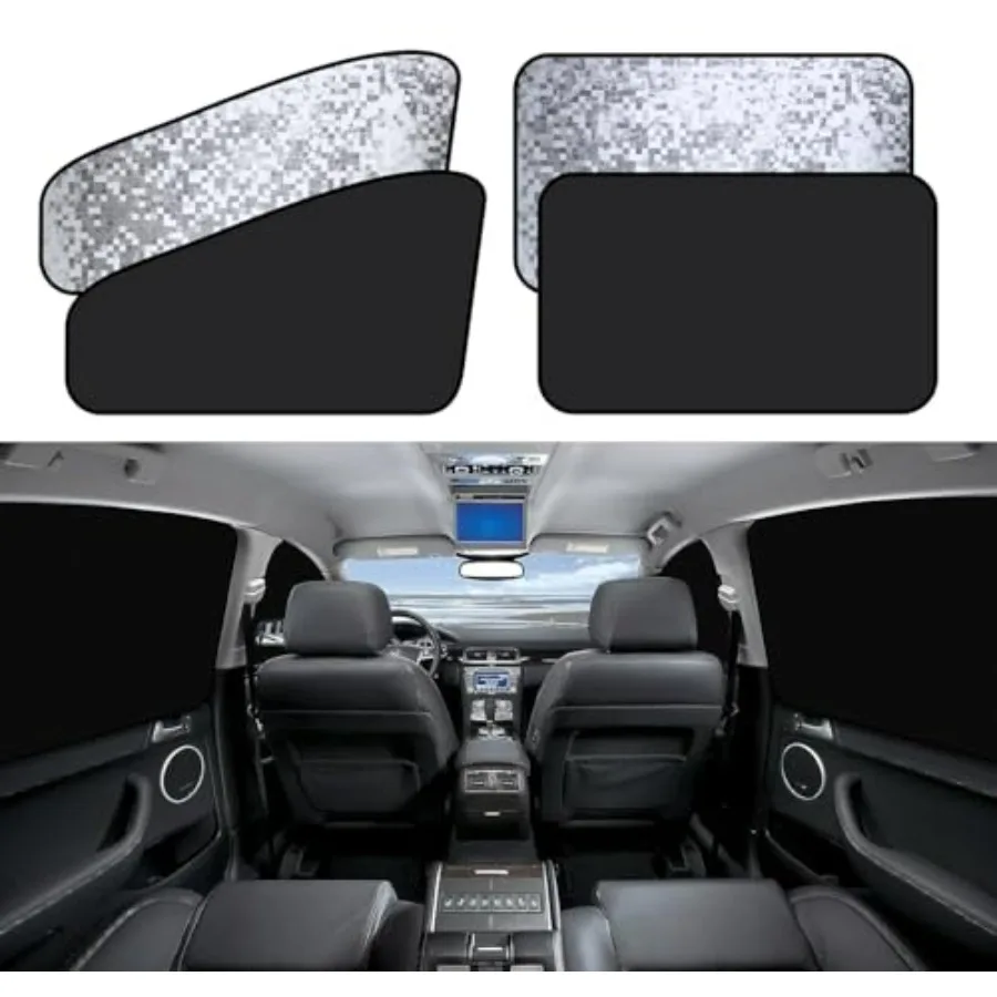 Side Window Sun Shade - 4 Pack Car Window Covers 99% UV Light Block Car Curtains Magnetic Side Window Sun Shade Keeps Cooler fo